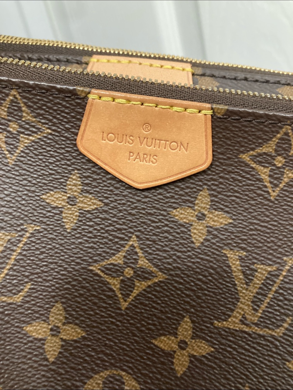 Louis Vuitton Brown Monogram Multi-Pochette with Olive Strap and Gold Hardware - Picture 12 of 15